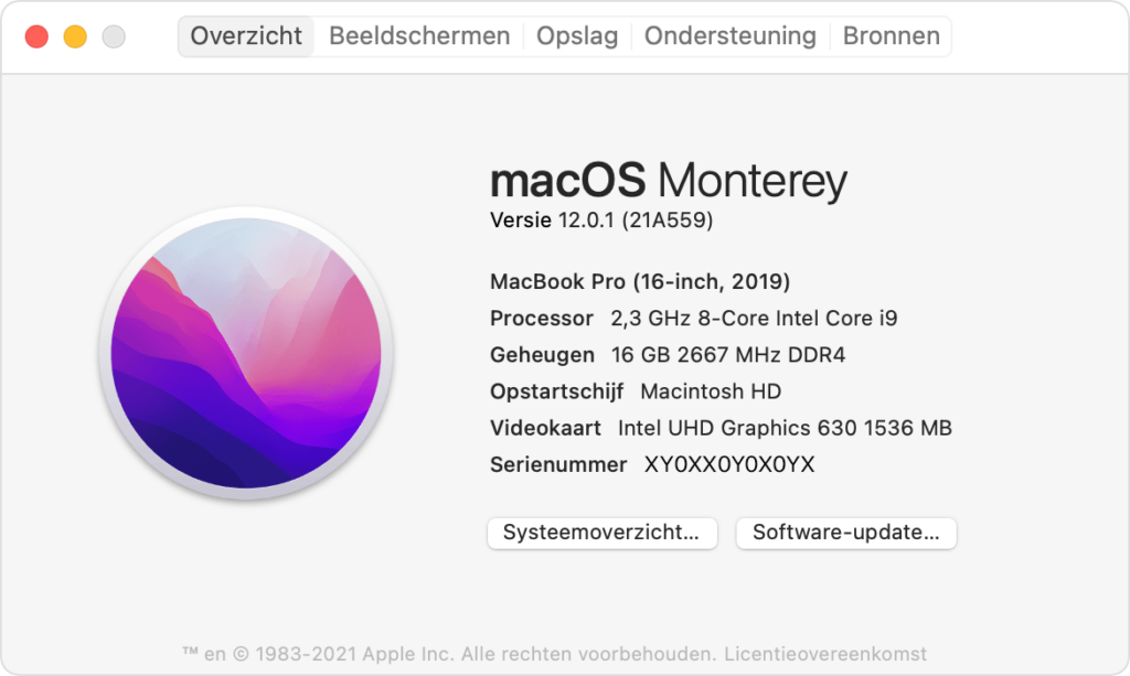 Controleren welke macOS-versie uw Mac gebruikt